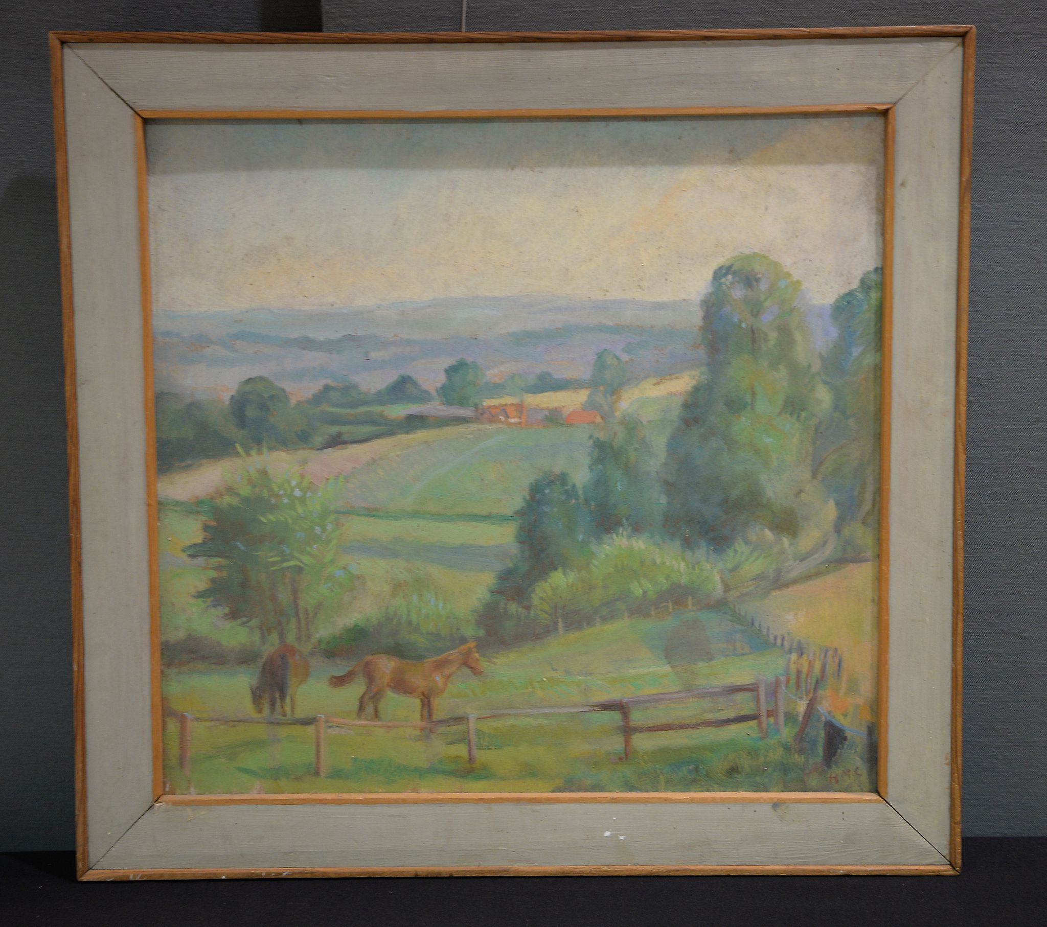 Hester McClintock Horse Out at Grass Oil on board Signed with initials