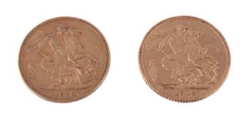 Sovereigns (2) 1890, 1912. Good fine and better (2)