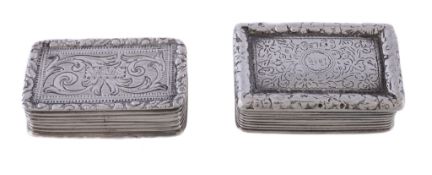 A Victorian silver rectangular vinaigrette by Joseph Willmore, John Yapp & John Woodward,