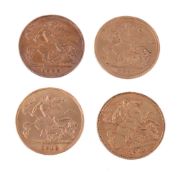 Half-Sovereigns (4) 1895, 1908, 1911, 1913. Very fine (4)