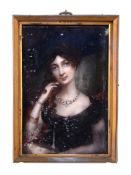 Ann Mee (circa 1770-1851) Portrait of Lady Charlotte Bentinck, wearing a sapphire and diamond