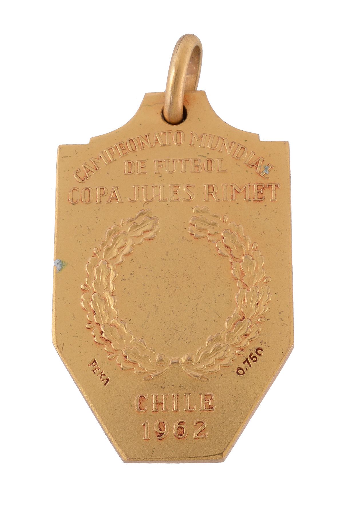 Chile, Fifa World Championship 1962, Jules Rimet Cup, 18 carat gold medal, Art Deco winged female - Image 2 of 2