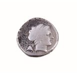 Ancient Greek coinage, Italy, Campania, Neapolis, silver Didrachm, circa 4th century BC, head of