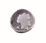 Ancient Greek coinage, Italy, Campania, Neapolis, silver Didrachm, circa 4th century BC, head of