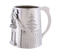 A Russian silver tapered small mug in old Russian style by Theodor Nugren, St Petersburg 1875, 84