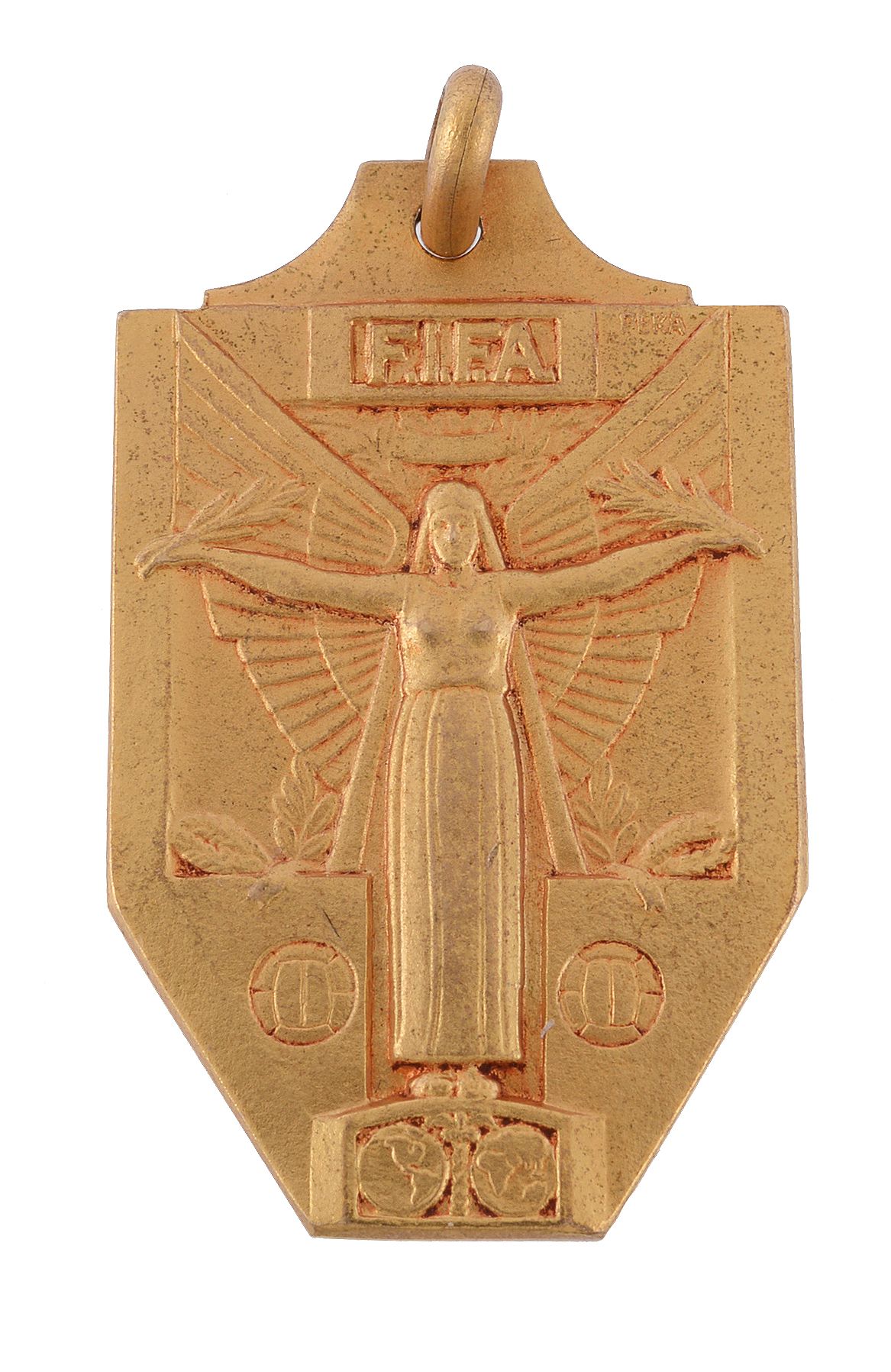 Chile, Fifa World Championship 1962, Jules Rimet Cup, 18 carat gold medal, Art Deco winged female