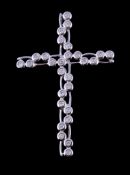 A diamond cross pendant, set with brilliant cut diamonds, approximately 0.80 carats total, stamped