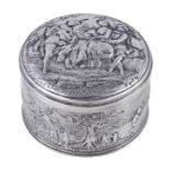 A George III silver circular box and cover, maker's mark E.P (not traced), London 1765, the cover