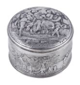 A George III silver circular box and cover, maker's mark E.P (not traced), London 1765, the cover