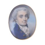 George Engleheart (1750/5-1829) Portrait of a gentleman wearing a blue coat, bust length