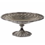 A Belgian silver parcel gilt shaped circular pedestal dessert comport by Wolfers Freres, .800