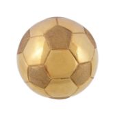 An Italian gold coloured miniature football by Stabilimenti Artistici Fiorentini di Umberto