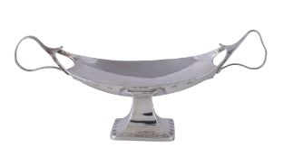 An Arts and Crafts silver oval pedestal sweet dish, import mark for London 1903, sponsor's mark of