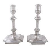 A pair of electro-plated candlesticks, probably by James Pinder & Co., late 19th century in George