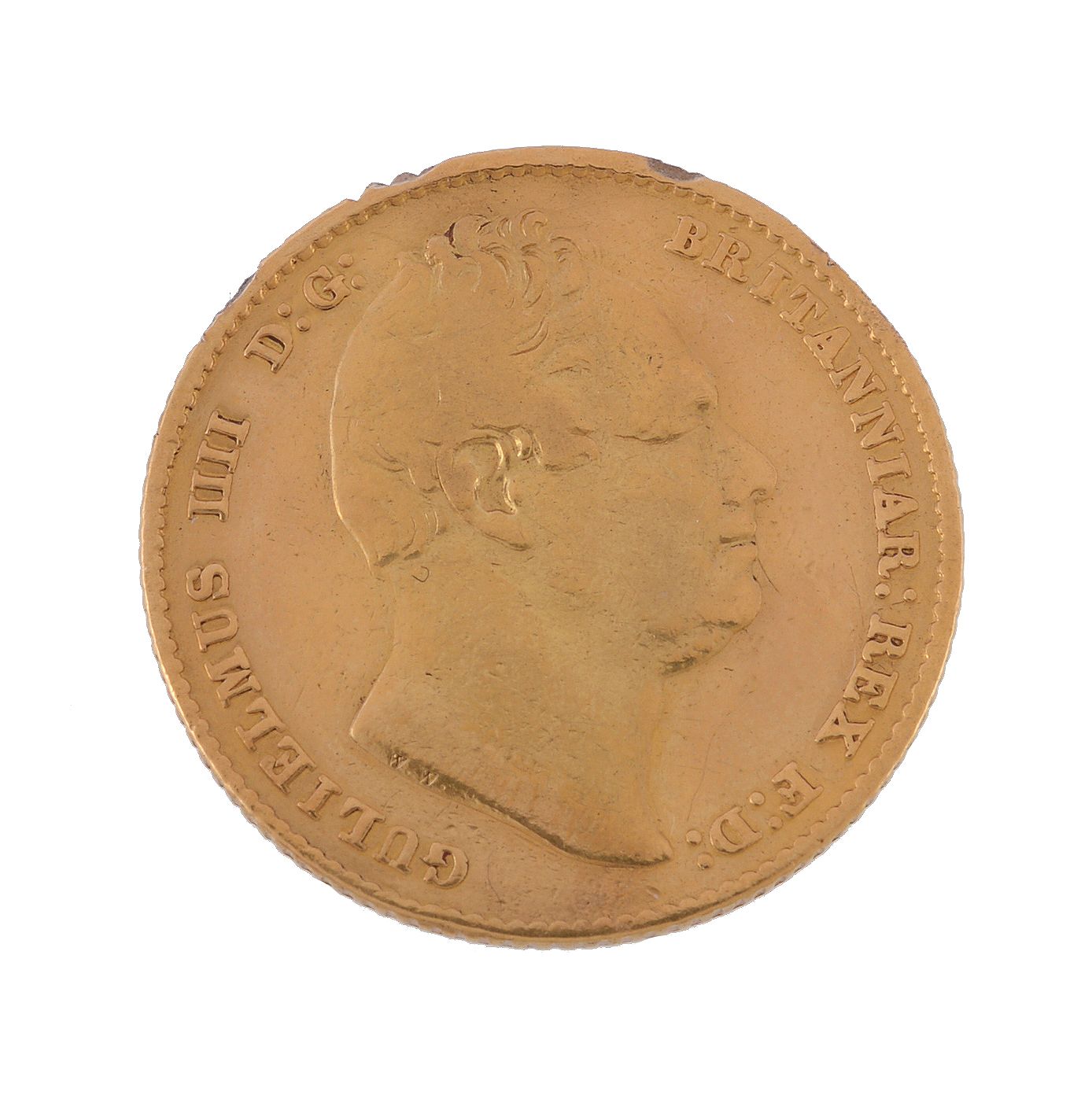 William IV, Sovereign 1832 (S. 3829B). Fine, ex mount, solder marks to rim - Image 2 of 2