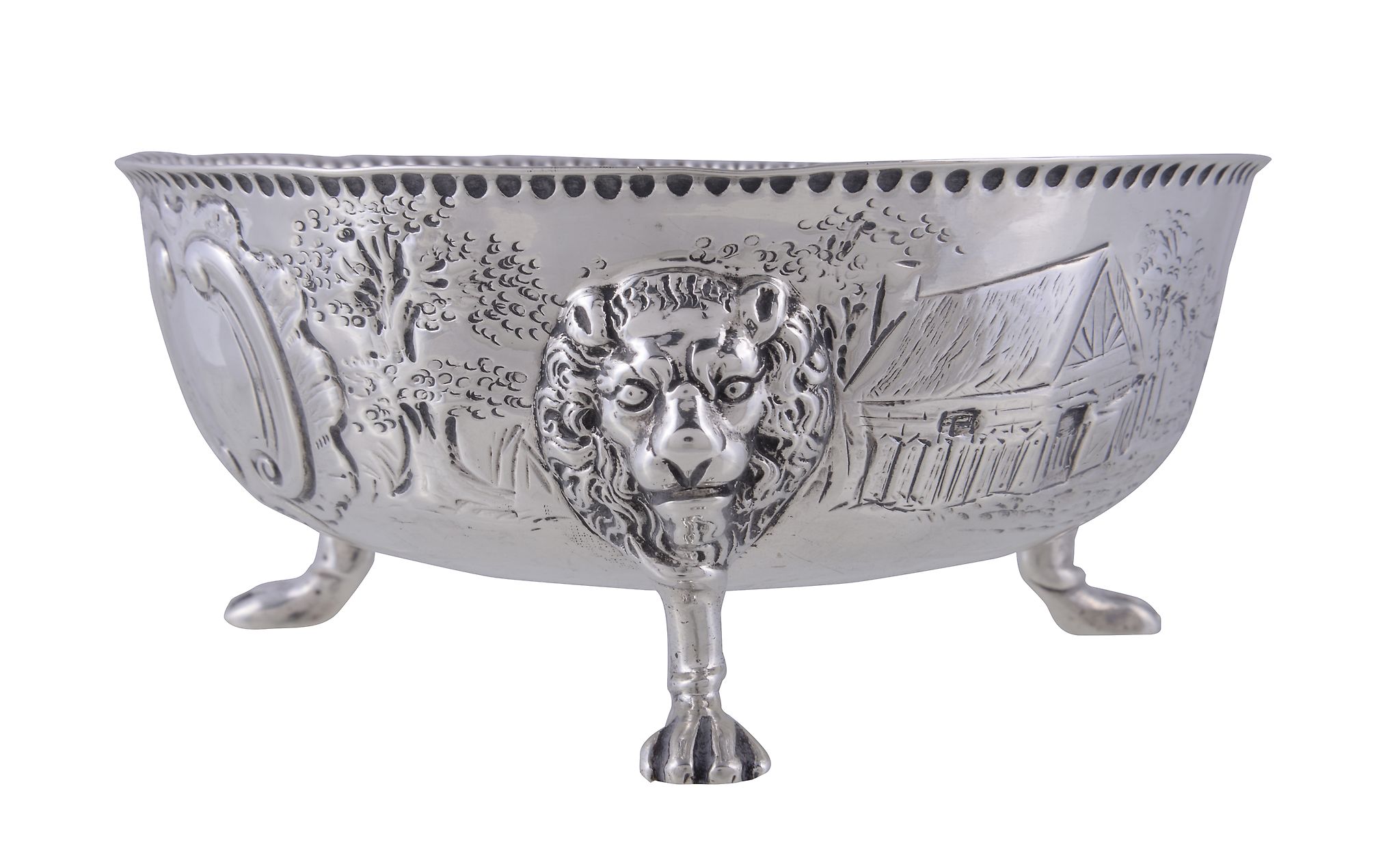 A late Victorian silver circular sugar bowl, maker's mark poorly struck, London 1894, in mid 18th