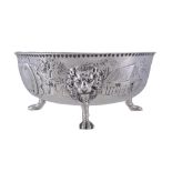 A late Victorian silver circular sugar bowl, maker's mark poorly struck, London 1894, in mid 18th