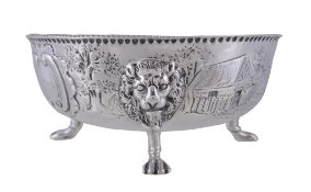 A late Victorian silver circular sugar bowl, maker's mark poorly struck, London 1894, in mid 18th