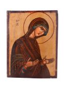 A Russian icon of the Virgin of Intercession, late 19th century, tempera on panel, 25cm x 19cm (9