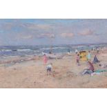 Arie van Noort (Dutch 1914-2003) - Beach scene Oil on board Signed, lower right 30 x 44cm (11 7/8