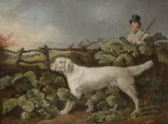 British School (19th century) - Huntsman and his dog Oil on panel 14.5 x 20cm (6 1/8 x 7 7/8in.)