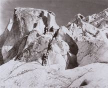 Pierre Tairraz (French 1933-2000) - Mounted on the seracs of the Chamoniz glacier at the end of
