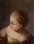 Follower of Jean-Baptiste Greuze(French 1725-1805) - A young child in profile Oil on canvas 39.5 x