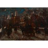 Hungarian School (19th/20th century) - A street scene Oil on board Signed Berkesa , lower right 50 x