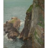 Michael Augustin Power O’Malley Coastal cliffs Oil on canvas Signed Michael Augustin Power O