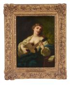 Attributed to Narcisse Virgile Diaz de la Peña A courtesan playing a guitar... Attributed to