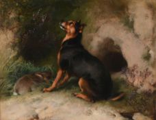 Follower of Sir Edwin Henry Landseer Anxious moments Oil on canvas 56 x 72.5cm Follower of Sir Edwin