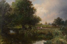 British School (19th century) - Harvest scene Oil on canvas 50.7 x 76.5cm (19 7/8 x 30 1/8in.)