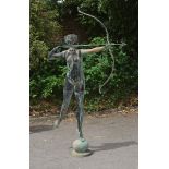 A bronze alloy garden model of Diana the Huntress, circa 2000 A bronze alloy garden model of Diana