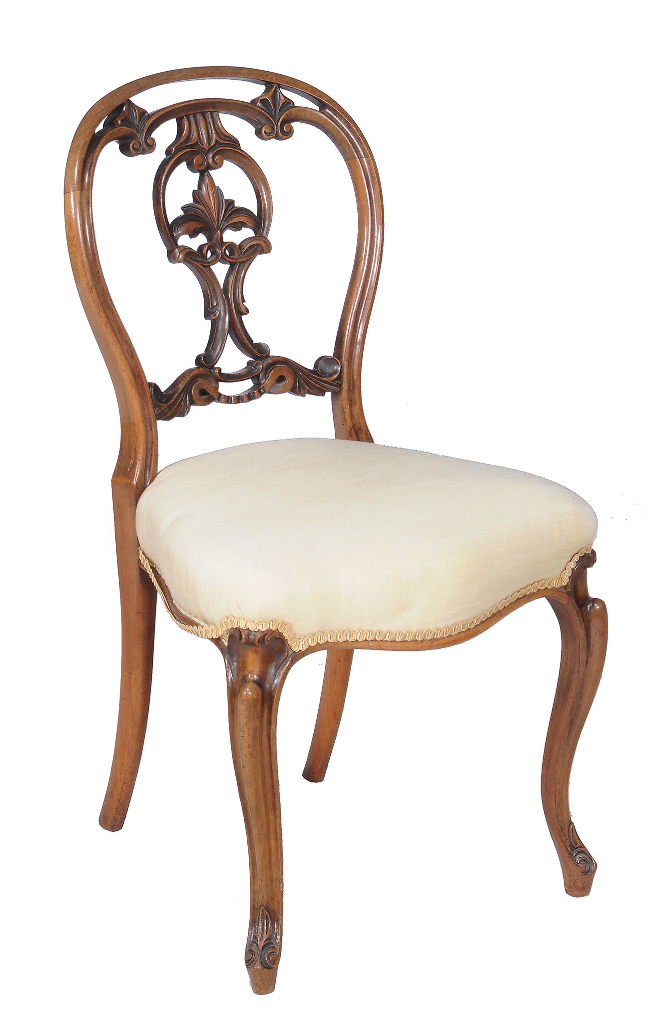 A set of six Victorian walnut dining chairs , circa 1870, each with decorative vertical splat - Image 2 of 2