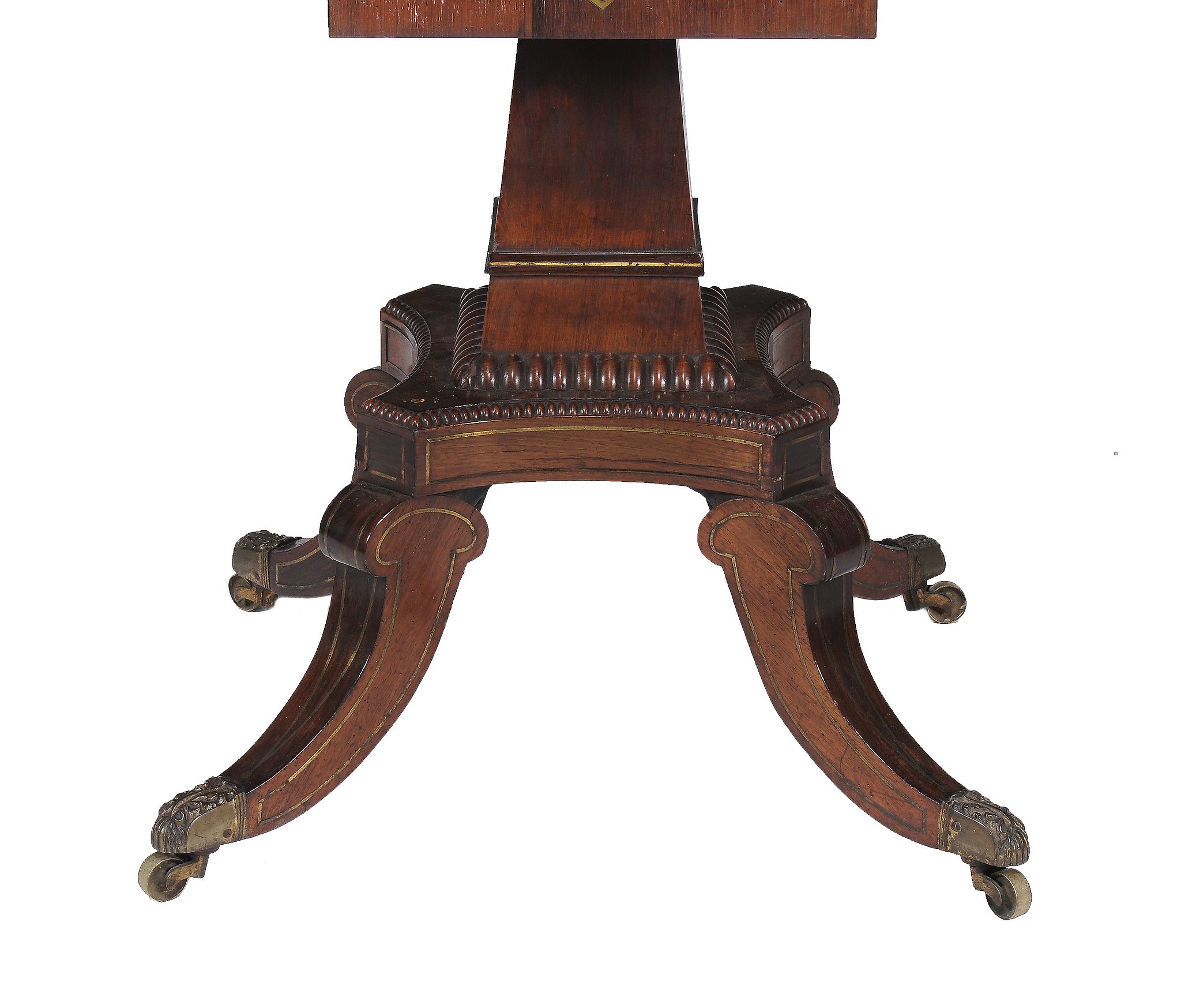 Ω A Regency rosewood and brass marquetry circular centre table , circa 1815, in the manner of - Image 4 of 4