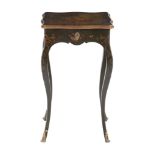 A French Vernis Martin side table , late 19th century, painted throughout with ribbon and foliate