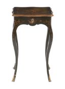 A French Vernis Martin side table , late 19th century, painted throughout with ribbon and foliate