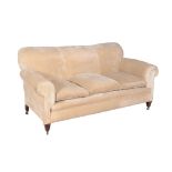 An upholstered three seat sofa , late 19th/early 20th century, in the manner of Howard & Sons,