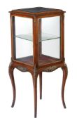 A walnut and gilt metal mounted vitrine , late 19th century/early 20th century, 110cm high, 43cm