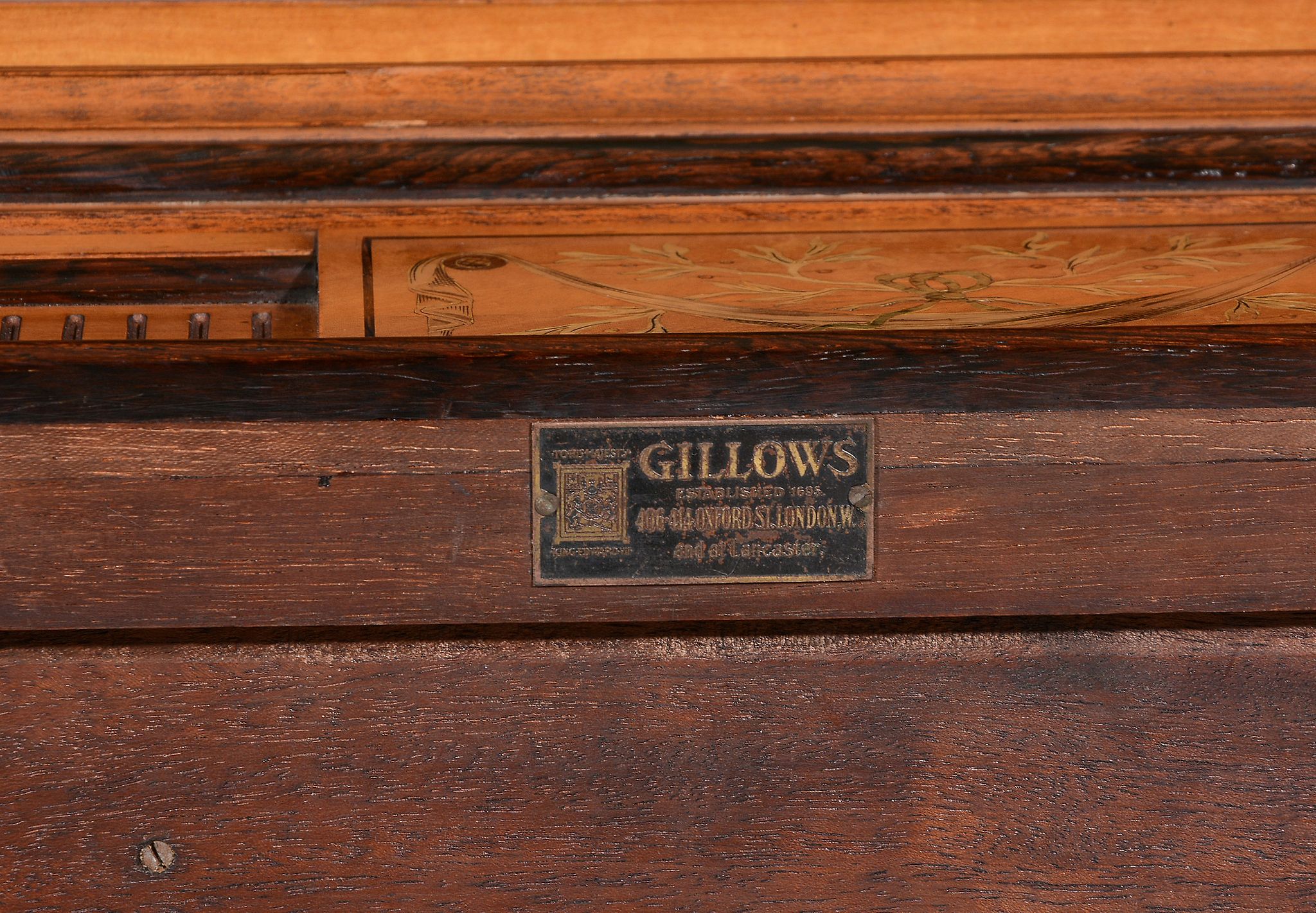 A Victorian satinwood and marquetry card table in the Aesthetic style by Gillows, circa 1900, the - Image 2 of 7