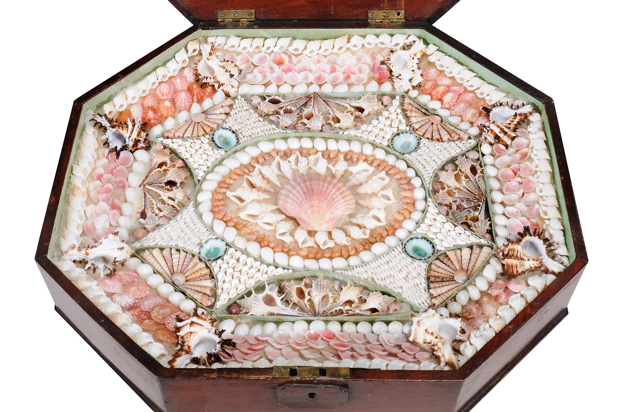 A Regency mahogany 'sailor's sweetheart' shell inset work table , circa 1815, the hinged lid now - Image 3 of 3