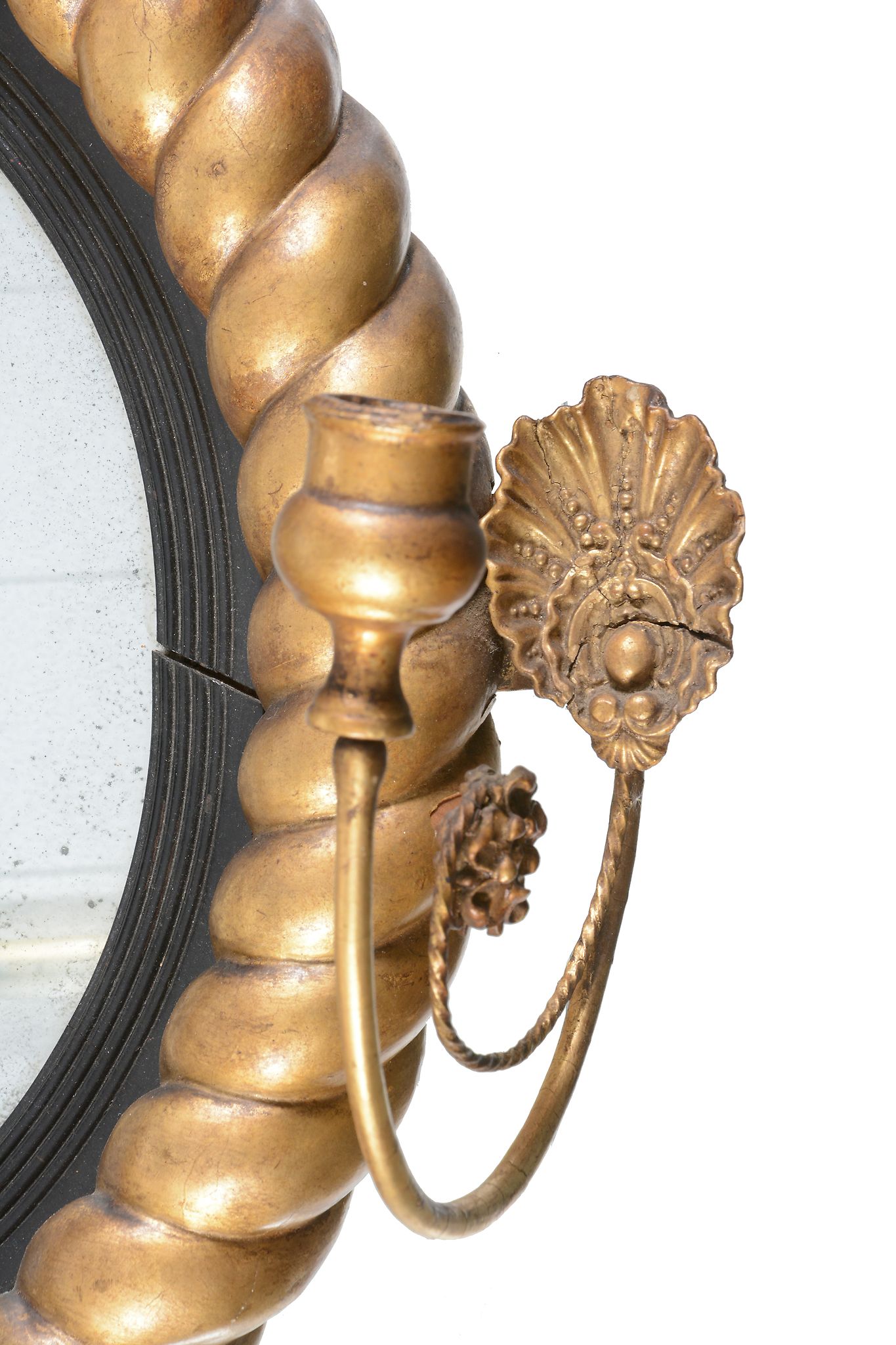 A George III giltwood and composition circular convex wall mirror , circa 1810, with eagle - Image 3 of 3