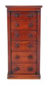 A William IV mahogany Wellington chest , circa 1835, with six drawers above a plinth base, 122cm
