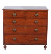 A George IV hardwood chest of drawers , circa 1825, 103cm high, 108cm wide, 54cm deep