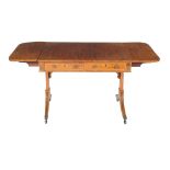 Ω A George III mahogany and rosewood banded sofa table , circa 1790, 71cm high, 94cm wide, (closed)