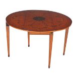 Ω A Sheraton Revival painted satinwood Pembroke table , circa 1890, with rosewood crossbanding, 73cm