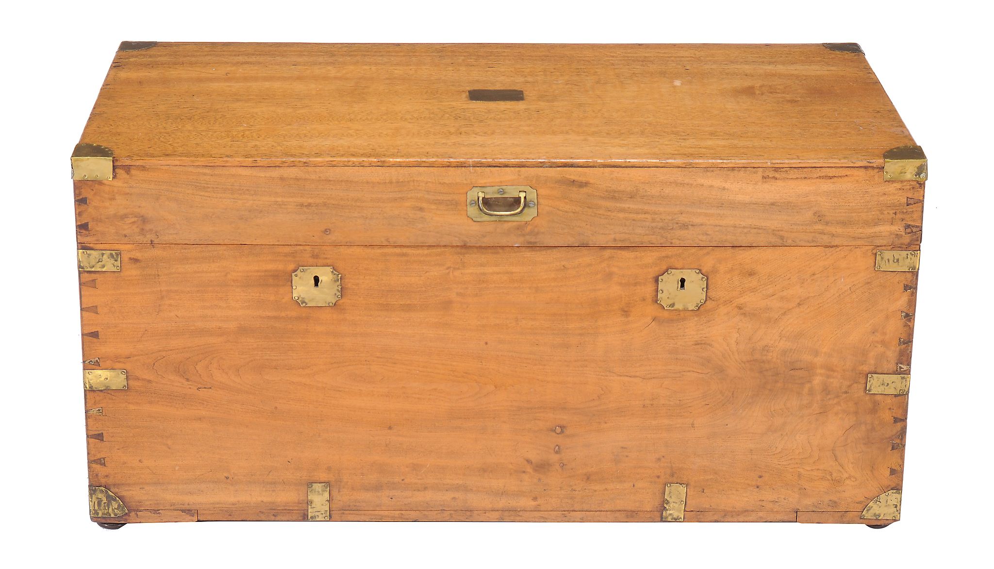 A camphor and gilt brass mounted chest , second half 19th century, probably Colonial, 52cm high