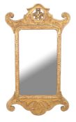 A giltwood wall mirror in George I style , early 20th century, 105cm high, 54cm wide