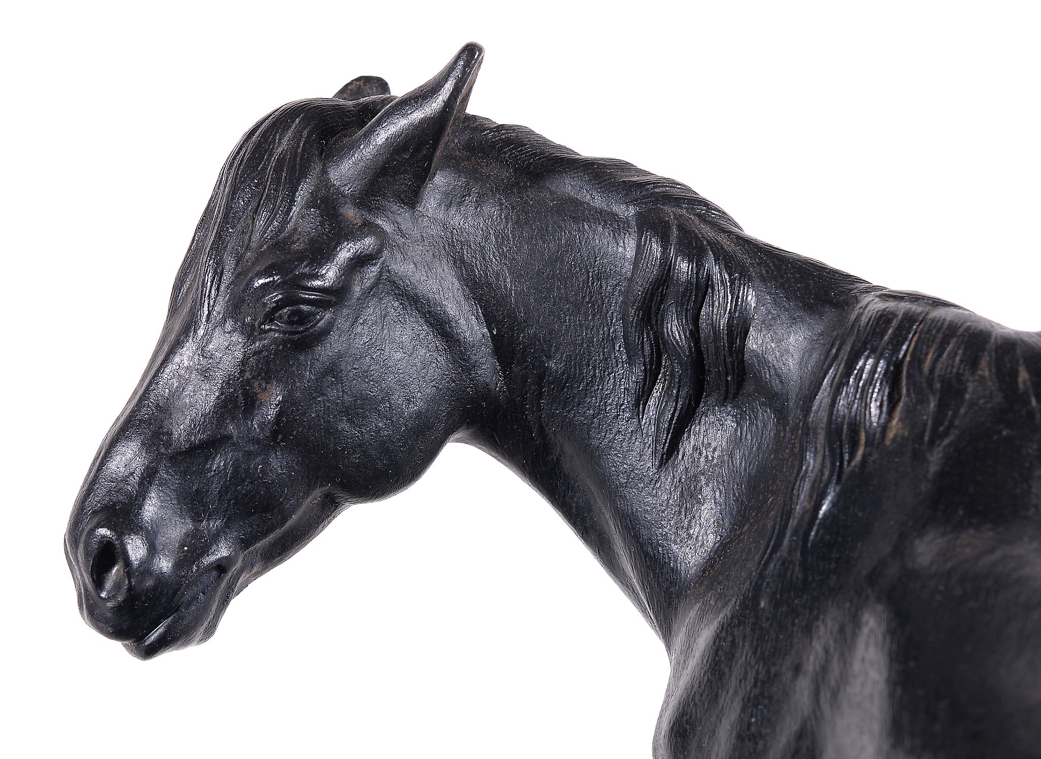 A Russian painted cast iron group of a mare and a foal, third quarter 20th century, portrayed - Image 3 of 6