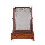 A George III mahogany dressing mirror , circa 1780, with single frieze drawer to platform base,